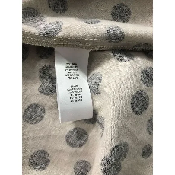 Tahari A Line linen blend polka dot dress new - Picture 3 of 4